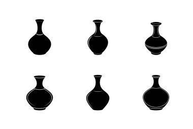 Zarif Siyah Siluet Vazo Koleksiyonu Tasarım Elementleri