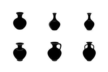 Tasarım için Siyah Siluet Vazolarının Koleksiyonu