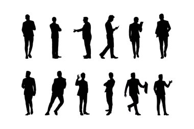 İşadamlarının siluetleri Şirket Tasarımları için Çeşitli Pozisyonlar