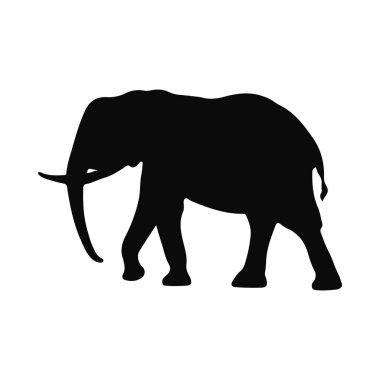 Afrika Fil Silueti Vahşi Yaşam Logosu Grafik Tasarımı