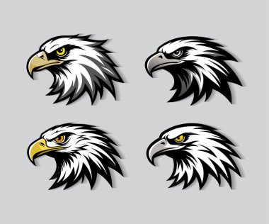Majestic Eagle Head Illustrations Logo Tasarım Elementleri