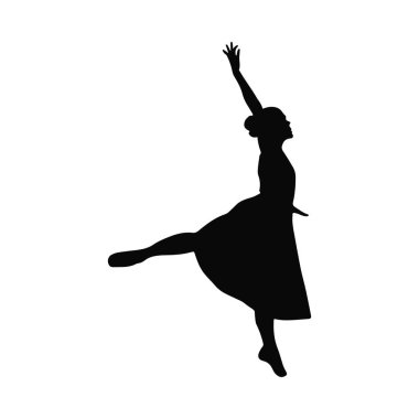 Zarif Balerin Silueti Zarif Dans Pozu