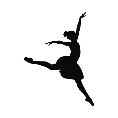 Orta Sıçrayışta Bir Balerin Silueti Zarif Dans Pozu