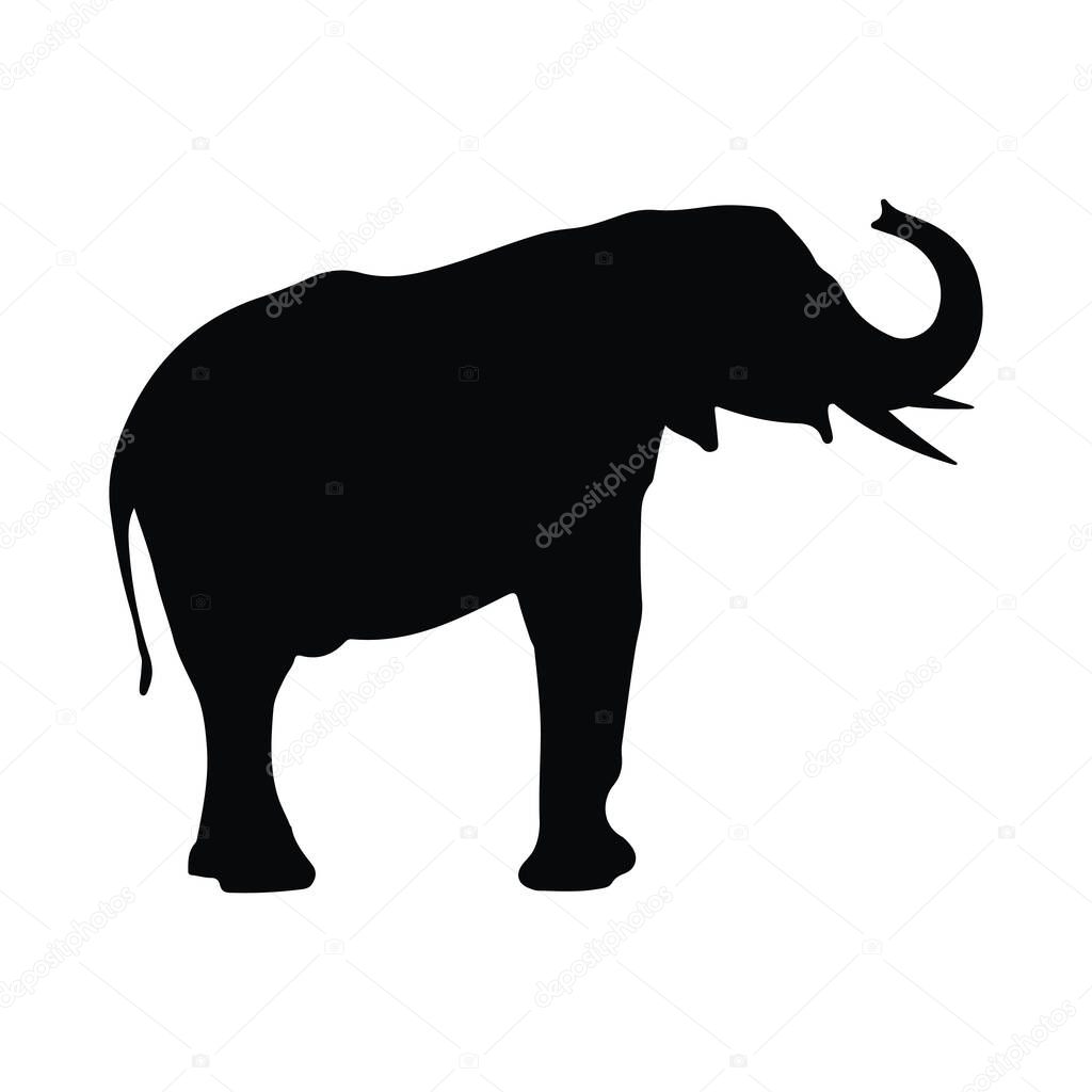 Majestic Elephant Silhouette Perfect for African Safari Designs