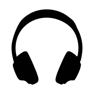 Basit ama çarpıcı siyah bir kulaklık silueti, müzikle ilgili tasarımlar için ideal. Ayırt edici özelliği minimalist siluet tarzıdır..