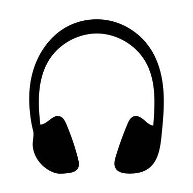 Basit, koyu siyah bir kulaklık silueti. Minimalist tasarımlar için ideal. Tarzı temiz ve modern..