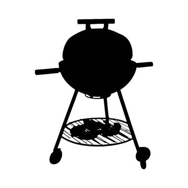 Isıtıcının yuvarlak ızgarasının elle çizilmiş bir silueti kendine özgü özelliklerini gözler önüne seriyor..