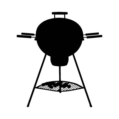 Elle çizilmiş, yuvarlak bir çaydanlık ızgarası silueti. Barbekü çizimleri için mükemmel. Tarz basit ama etkili..
