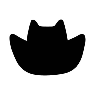 Basit, minimalist siyah bir siluet bir kedi oturuyor, kendine özgü bir el çizimi tarzı var..