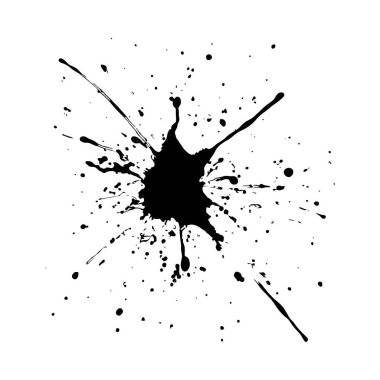 Çarpıcı bir siyah mürekkep silueti, dinamik ve anlamlı bir stile sahip. Düzensiz şekil sanatsal cazibesine ekleniyor.