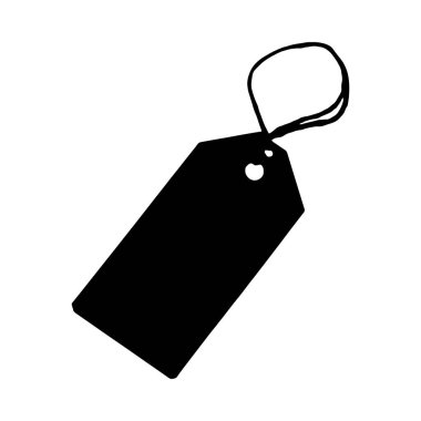 Basit, el çizimi bir siluet fiyat etiketi, perakende veya alışveriş temaları için mükemmel. Ayırt edici özelliği minimalist siyah siluetidir..