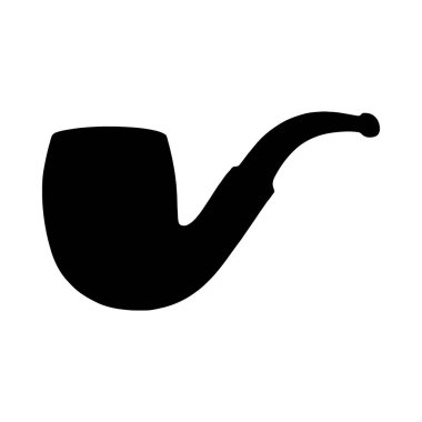 Klasik tütün piposunun basit, zarif siyah bir silueti. Ayırt edici minimalist tarzı onu çok yönlü yapıyor..