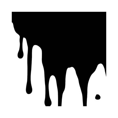 Siyah ve beyaz damlayan bir boya silueti, benzersiz bir düzensiz stili var..