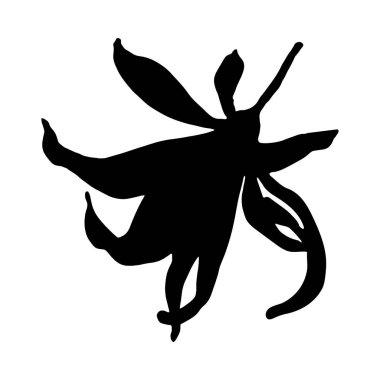 Eşsiz, soyut bir çiçek silueti. Cesur, el yapımı bir siluet..