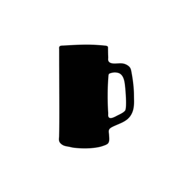 Basit, koyu siyah bir kupa silueti, çeşitli tasarım projeleri için ideal. Ayırt edici özelliği minimalist siluet tarzıdır..