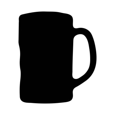 Basit, el çizimi bir kupa silueti, tasarım projeleri için mükemmel..