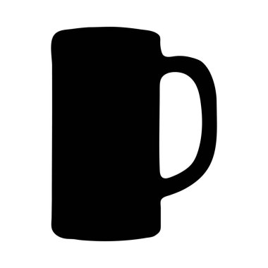 Basit, el çizimi bir kupa silueti, tasarım projeleri için mükemmel..