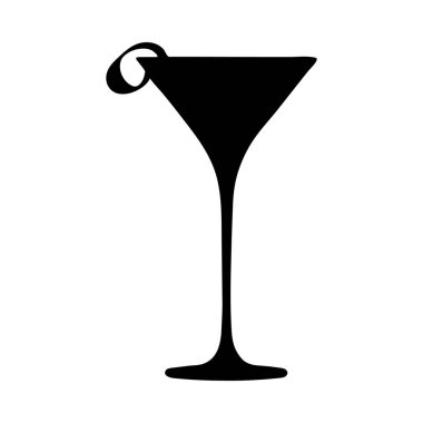 Basit ama zarif bir martini bardağı silueti, özel bir limon bükme detayı içeriyor..