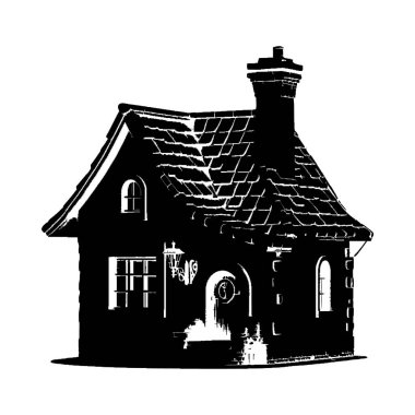 Büyüleyici bir yazlık ev silueti. Detaylı ve desenli stiliyle ayırt edici..