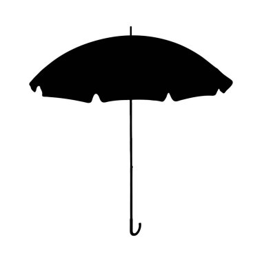 Basit siyah bir şemsiye, minimalist tarzı ve temiz çizgileri için ayırt edici..