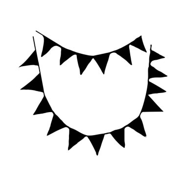 Basit, el çizimi bir şenlikli kiraz kuşunun silüeti.