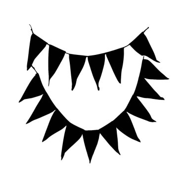 Basit, el çizimi bir şenlikli kiraz kuşu silueti..