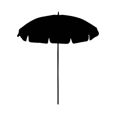 Basit, zarif bir plaj şemsiyesi, el çizimi tarzıyla ayırt edici..
