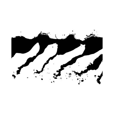 Çarpıcı bir siyah beyaz siluet Dinamik bir su sıçrama stili içerir.