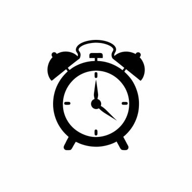 Basit, minimalist bir çalar saat silueti, uygulama simgeleri veya web tasarımı için ideal. Ayırt edici özelliği koyu siyah siluet tarzıdır..