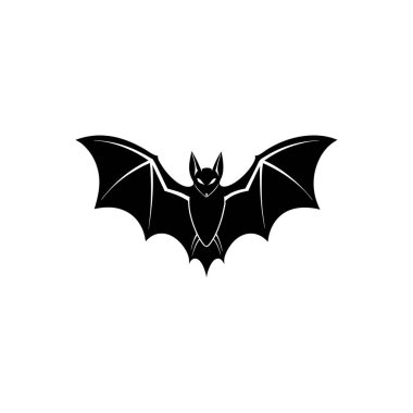 Çarpıcı bir siyah yarasa silueti, kendine özgü stilize bir tasarım sergiliyor..