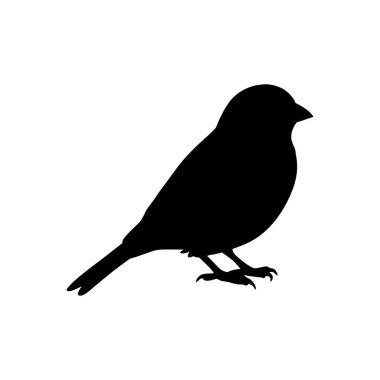 Basit, katı siyah bir kuş silueti, çeşitli tasarım projeleri için ideal. Ayırt edici özelliği minimalist tarzıdır..