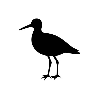 Minimalist, siyah bir kuş silueti, kendine özgü katı bir stil sergiliyor..