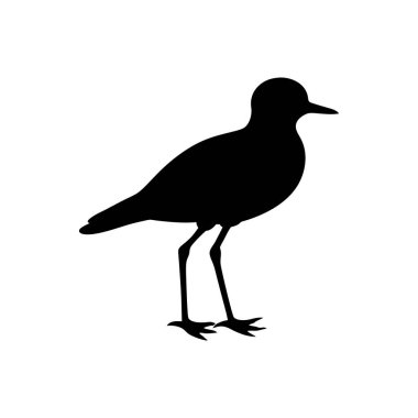 Minimalist bir kuş silueti, temiz, katı siyah bir tasarım sergiliyor..