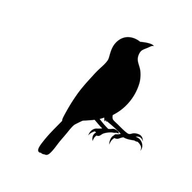 Temiz, minimalist bir kuş silueti, belirgin bir siyah stil sergiliyor..