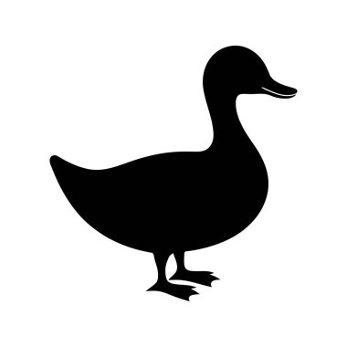 Basit, koyu siyah bir ördek silueti. Minimalist tarzıyla ayırt edici..