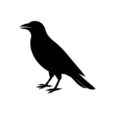 Basit, zarif bir karga silueti, logolar ve tasarımlar için mükemmel. Ayırt edici özelliği minimalist tarzıdır..