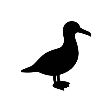 Basit, saf siyah bir kuş silueti. Minimalist tarzıyla ayırt edici..