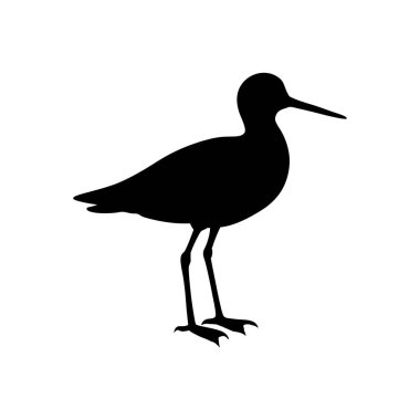 Basit, zarif bir siyah siluet. Dalgalanan bir kuş. Minimalist tarzıyla ayırt edici..