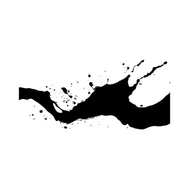 Beyaz arka plana siyah mürekkep sıçratan dinamik ve soyut bir görüntü. Mürekkep, değişen boyutlarda damlacıklar ve sıçramalarla akışkan ve enerjik bir hareket sergiliyor. Genel stil cesur ve çarpıcı..