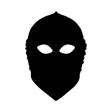 Ortaçağ kaskının siyah bir silueti beyaz arka planda gösteriliyor. Miğfer basit ve düz bir şekilde tasvir edilir. Görüntünün güçlü ve karanlık bir havası var..