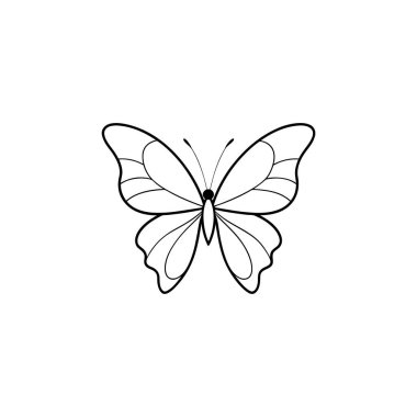 Basit ama zarif bir kelebek silueti, kendine özgü minimalist bir sanat tarzına sahip.