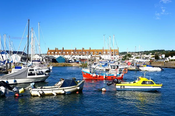 Axmouth August 2022 Fishing Boats Yachts Moored River Axe Harbour — Stock Photo, Image