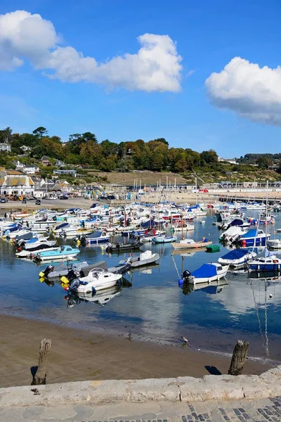Lyme Regis 2022年9月21日 港を越えて町やビーチへの眺め Lyme Regis Dorset Europe September 2022 — ストック写真