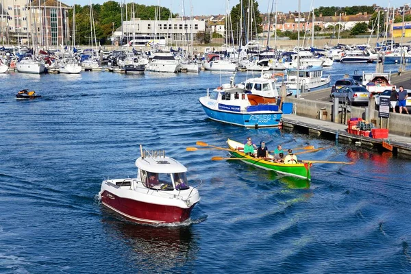 Weymouth Reino Unido Septiembre 2022 Barcos Pesca Remeros Puerto Weymouth — Foto de Stock