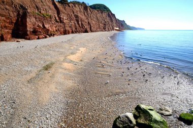 Pennington Point, Sidmouth, Devon, İngiltere, Avrupa 'daki sahil ve uçurumların manzarası