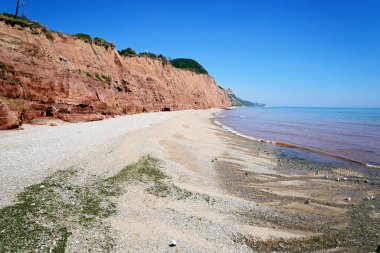 Pennington Point, Sidmouth, Devon, İngiltere ve Avrupa 'daki sahil manzarası.