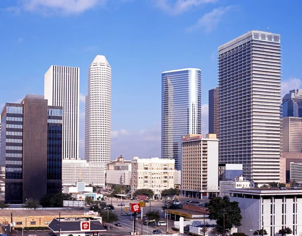 Houston Usa Νοεμβρίου 1996 Υψωμένη Θέα Των Ουρανοξυστών Της Πόλης — Φωτογραφία Αρχείου