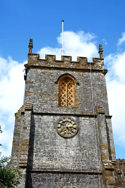 Igreja Santa Maria Virgem Torre Relógio Chard Somerset Reino Unido — Fotografia de Stock