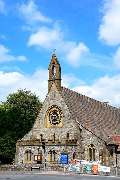 Chard Reino Unido Julho 2023 Vista Frontal Igreja Bom Pastor — Fotografia de Stock
