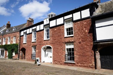 EXETER, UK - 22 Ağustos 2023 - The Devon and Exeter Institution along the Cathedral Close in the city center, Exeter, Devon, UK, Europe, 22 Ağustos 2023.